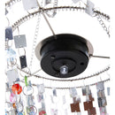 Evergreen Wind,Silver and Multi-Colored Mirrored Outdoor Chandelier with Solar Lights,8.5x8.5x30.75 Inches