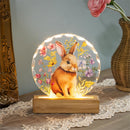 Hop Into Spring LED Table Decor, Acrylic Bunny with Floral, 7"H