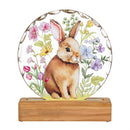 Hop Into Spring LED Table Decor, Acrylic Bunny with Floral, 7"H