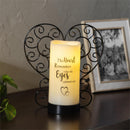 Memorial LED Candle with Flickering Flame and Heart Metal Base, Heart Remembers, 8.25"H, Color Box