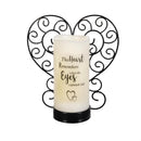 Memorial LED Candle with Flickering Flame and Heart Metal Base, Heart Remembers, 8.25"H, Color Box
