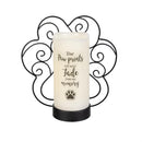 Memorial Pet LED Candle with Flickering Flame and Paw Metal Base, Your Paw Prints Never Fade, 8"H