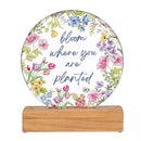 Hop Into Spring LED Table Decor, Acrylic Bloom Where you are planted, 7"H