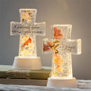 Memorial LED Table Decor with Water Movement, Cross, Asst of 2, 8.75"H