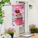 Cupcake Of Love Lustre House Flag