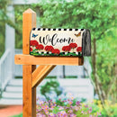 Welcome Red Geranium Check Mailbox Cover