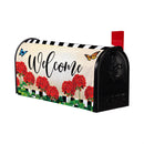 Welcome Red Geranium Check Mailbox Cover