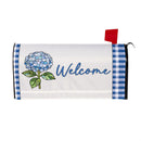 Welcome Blue Hydrangea Mailbox Cover