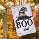 Boo-tiful Witch Hat Moire Flag House