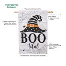 Boo-tiful Witch Hat Moire Flag House