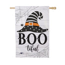 Boo-tiful Witch Hat Moire Flag House