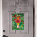 Elegant Red Ornament Moire Flag Garden
