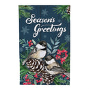 Seasonal Chickadee Couple Moire Flag House