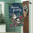 Seasonal Chickadee Couple Moire Flag House