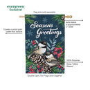Seasonal Chickadee Couple Moire Flag House