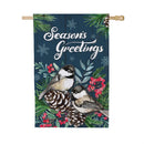 Seasonal Chickadee Couple Moire Flag House