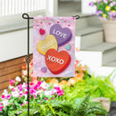 Candy Hearts Moire Garden Flag Garden