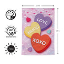 Candy Hearts Moire Garden Flag Garden