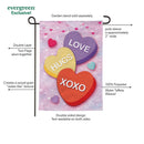 Candy Hearts Moire Garden Flag Garden