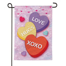 Candy Hearts Moire Garden Flag Garden