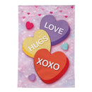 Candy Hearts Moire Garden Flag Garden