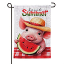 Sweet Summer Piggy Watermelon Moire Garden Flag