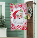 Jolly Sweet Santa Moire Flag House