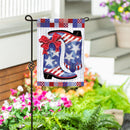 Patriotic Western Boots Moire Garden Flag