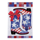 Patriotic Western Boots Moire Garden Flag