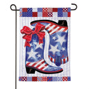 Patriotic Western Boots Moire Garden Flag