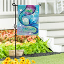 Mermaid Crossing Moire Garden Flag