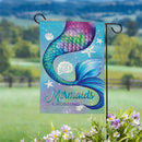 Mermaid Crossing Moire Garden Flag