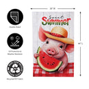 Sweet Summer Piggy Watermelon Moire House Flag