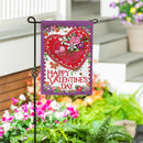 Hearts & Flowers Moire Flag Garden