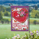 Hearts & Flowers Moire Flag Garden