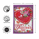 Hearts & Flowers Moire Flag Garden
