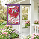 Hearts & Flowers Moire Flag House