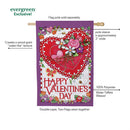 Hearts & Flowers Moire Flag House