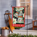 Silver Holiday Bells Moire Flag Garden
