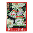 Silver Holiday Bells Moire Flag Garden