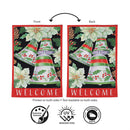 Silver Holiday Bells Moire Flag Garden
