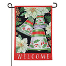 Silver Holiday Bells Moire Flag Garden