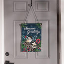 Seasonal Chickadee Couple Moire Flag Garden