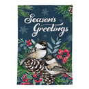 Seasonal Chickadee Couple Moire Flag Garden