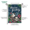 Seasonal Chickadee Couple Moire Flag Garden