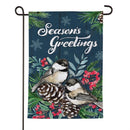 Seasonal Chickadee Couple Moire Flag Garden