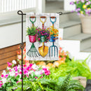 Garden Tool Trio Moire Garden Flag