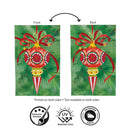 Elegant Red Ornament Moire Flag House
