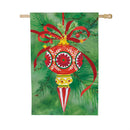 Elegant Red Ornament Moire Flag House