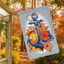 Anchored in Fall Moire Flag House